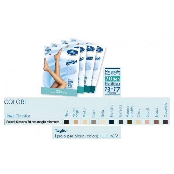 Sauber Collant 70 Denari Maglia Microrete Blu Notte 2 Linea Classica