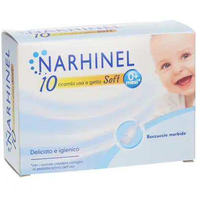RICARICA USA E GETTA PER ASPIRATORE NASALE NARHINEL 10 PEZZI SOFT ARTICOLO 526405 RICARICA USA E GETTA PER ASPIRATORE NASALE NARHINEL 10 PEZZI SOFT ARTICOLO 526405