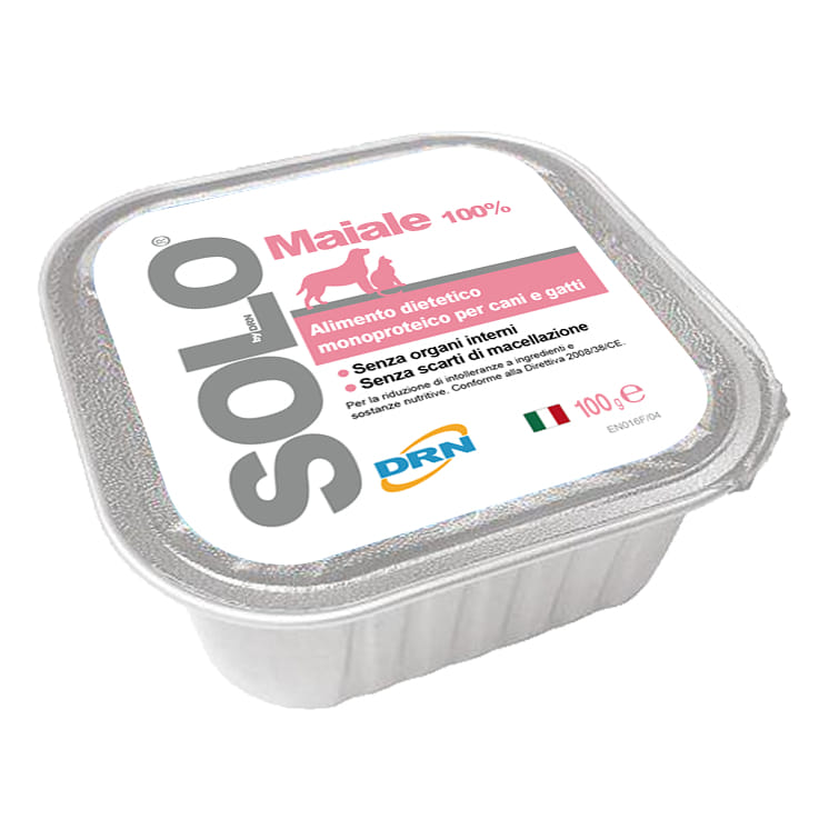 Alimento umido Solo Maiale per cani e gatti, 100g