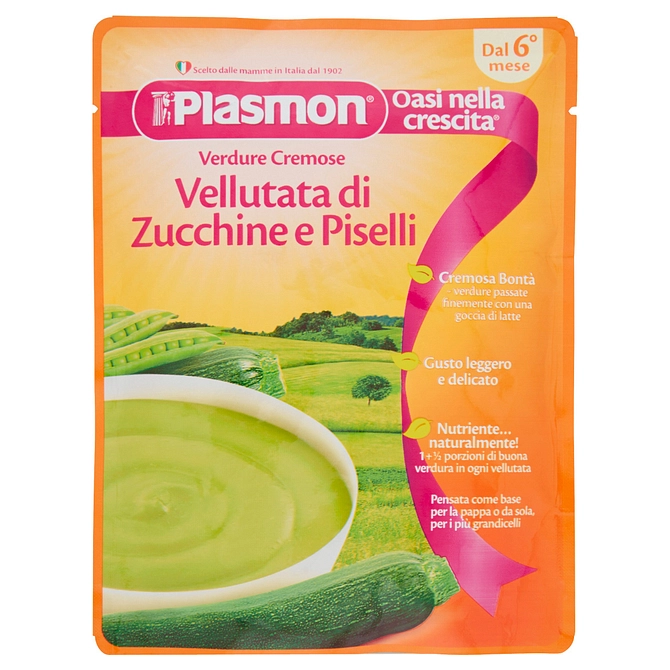 Plasmon Pouches Vellutata Di Zucchine E Piselli 180 G