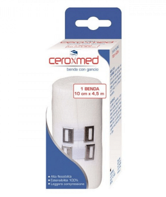 BENDA ELASTICA CEROXMED 10X450 CM CON GANCIO 1 PEZZO