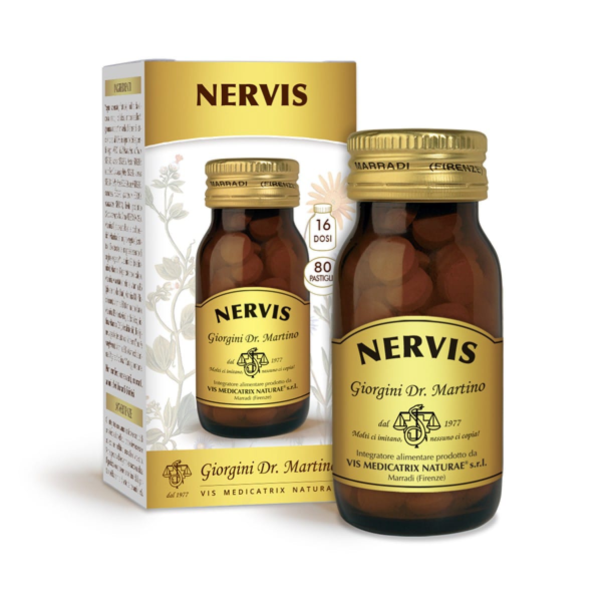 Integratore Nervis con valeriana e camomilla, 80 pastiglie