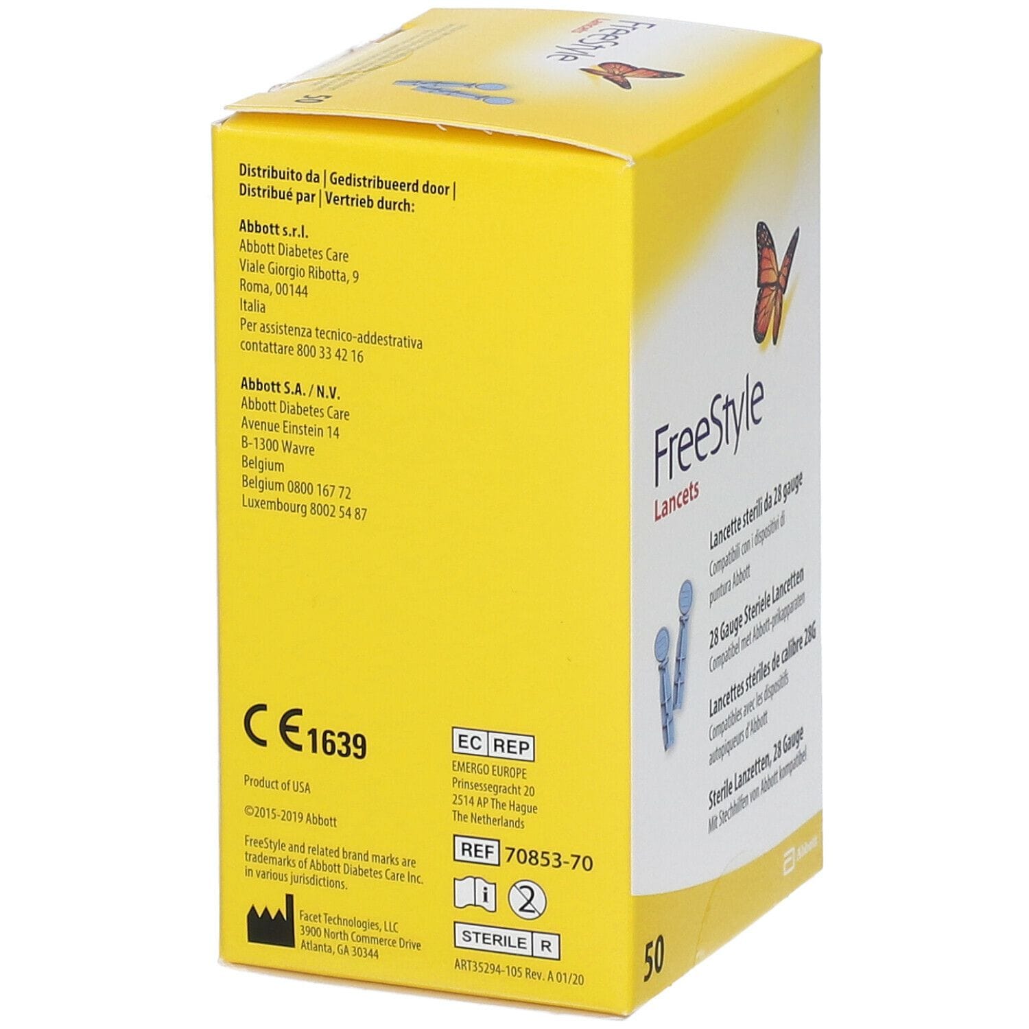 Lancette pungidito FreeStyle Gauge 28, 50 pezzi monouso