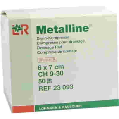 MEDICAZIONE PER TUBI DI DRENAGGIO FESSURATA METALLINE DRAIN 6X7CM FORO 4,5X11MM 50 PEZZI