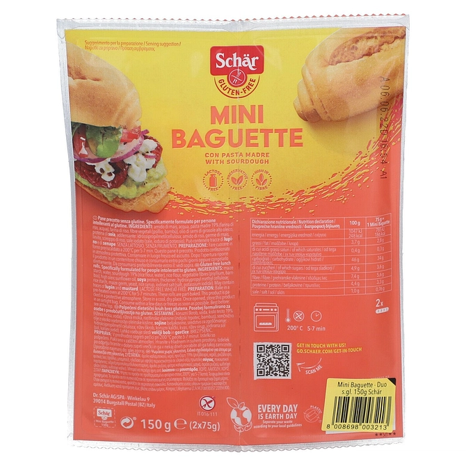 Schar Mini Baguette Senza Lattosio 2 X 75 G
