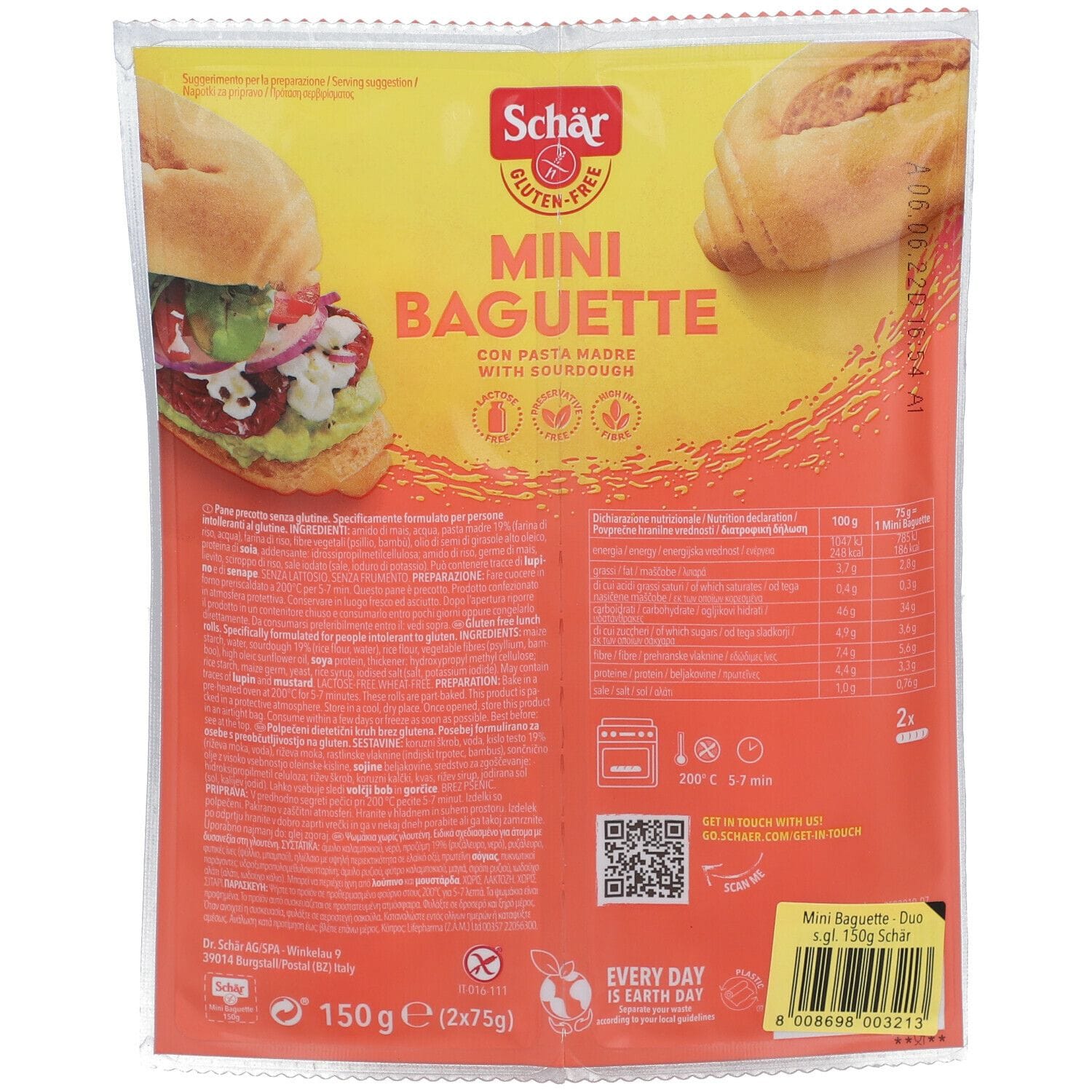 Schar Mini Baguette Senza Lattosio 2 X 75 G