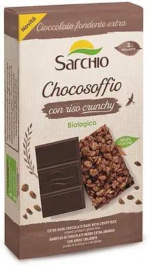 CHOCOSOFFIO BARRETTA CIOCCOLATO FONDENTE EXTRA E RISO CROCCANTE 3 PEZZI DA 25 G CHOCOSOFFIO BARRETTA CIOCCOLATO FONDENTE EXTRA E RISO CROCCANTE 3 PEZZI DA 25 G