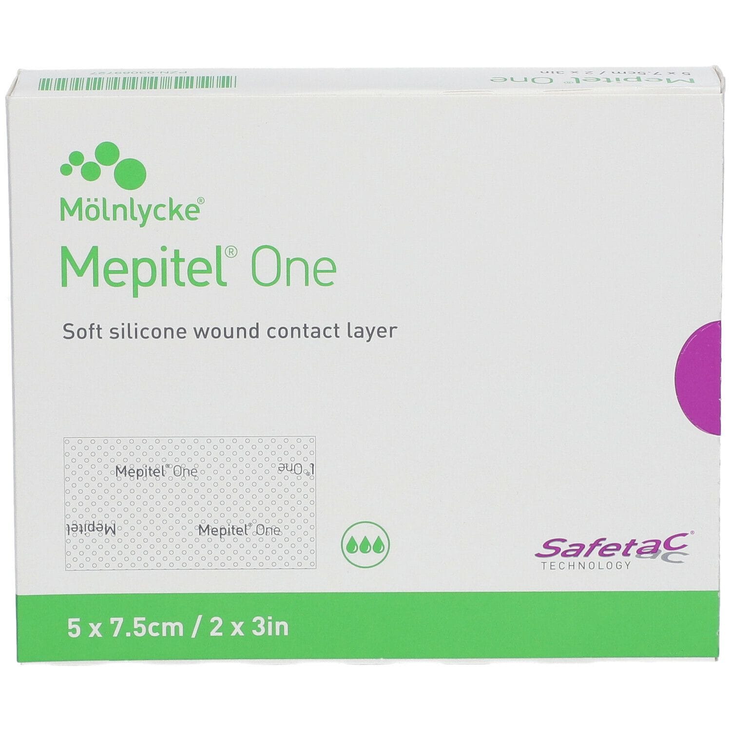 MEDICAZIONE DI CONTATTO TRASPARENTE NON ASSORBENTE CON STRATO DI CONTATTO MEPITEL ONE 5X7,5CM 10 PEZZI ARTICOLO 289100