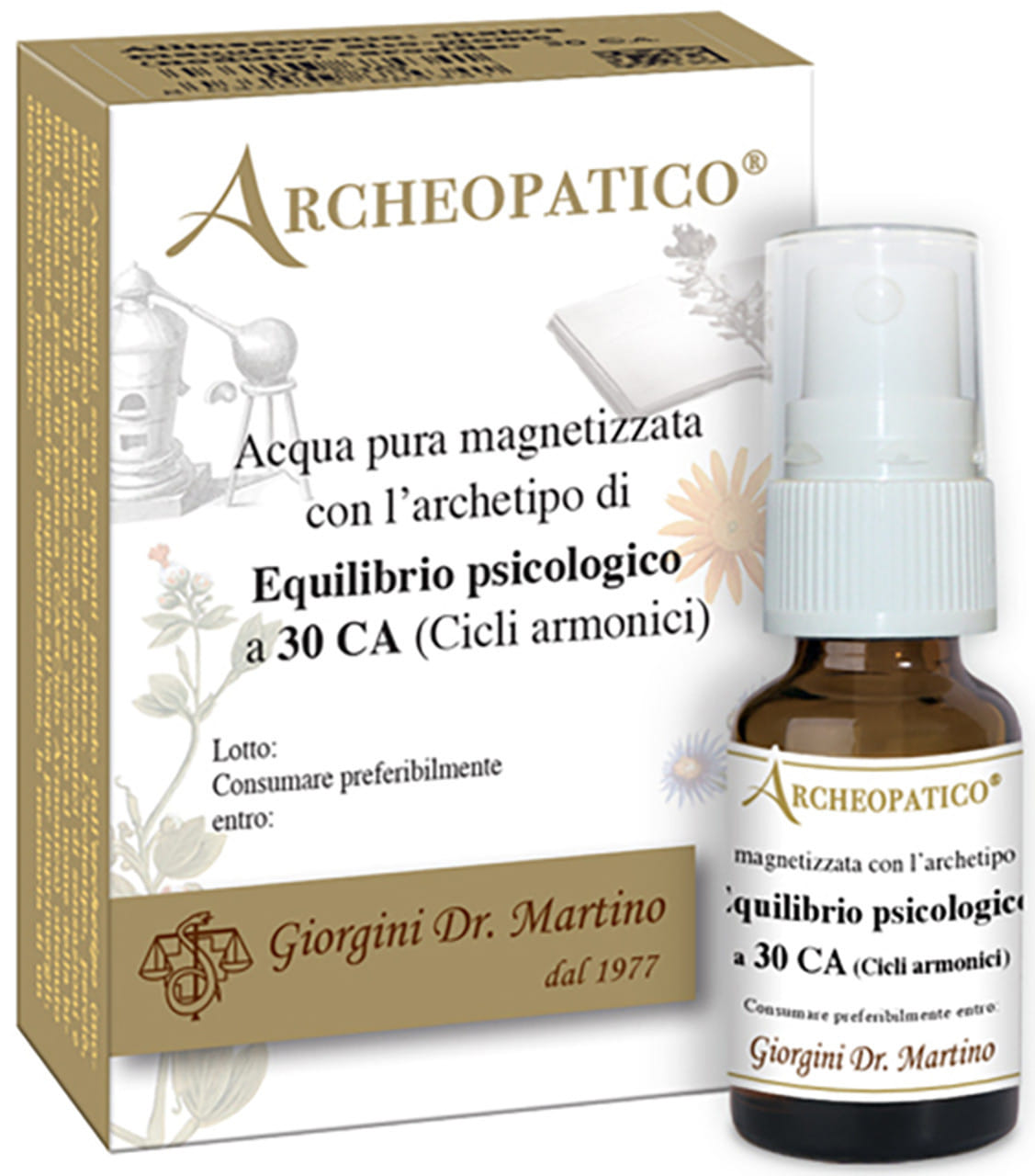 ARCHEOPATICO ACQUA PURA MAGNETIZZATA CON ARCHETIPO EQUILIBRIO PSICOLOGICO A 30 CICLI ARMONICI 10 ML