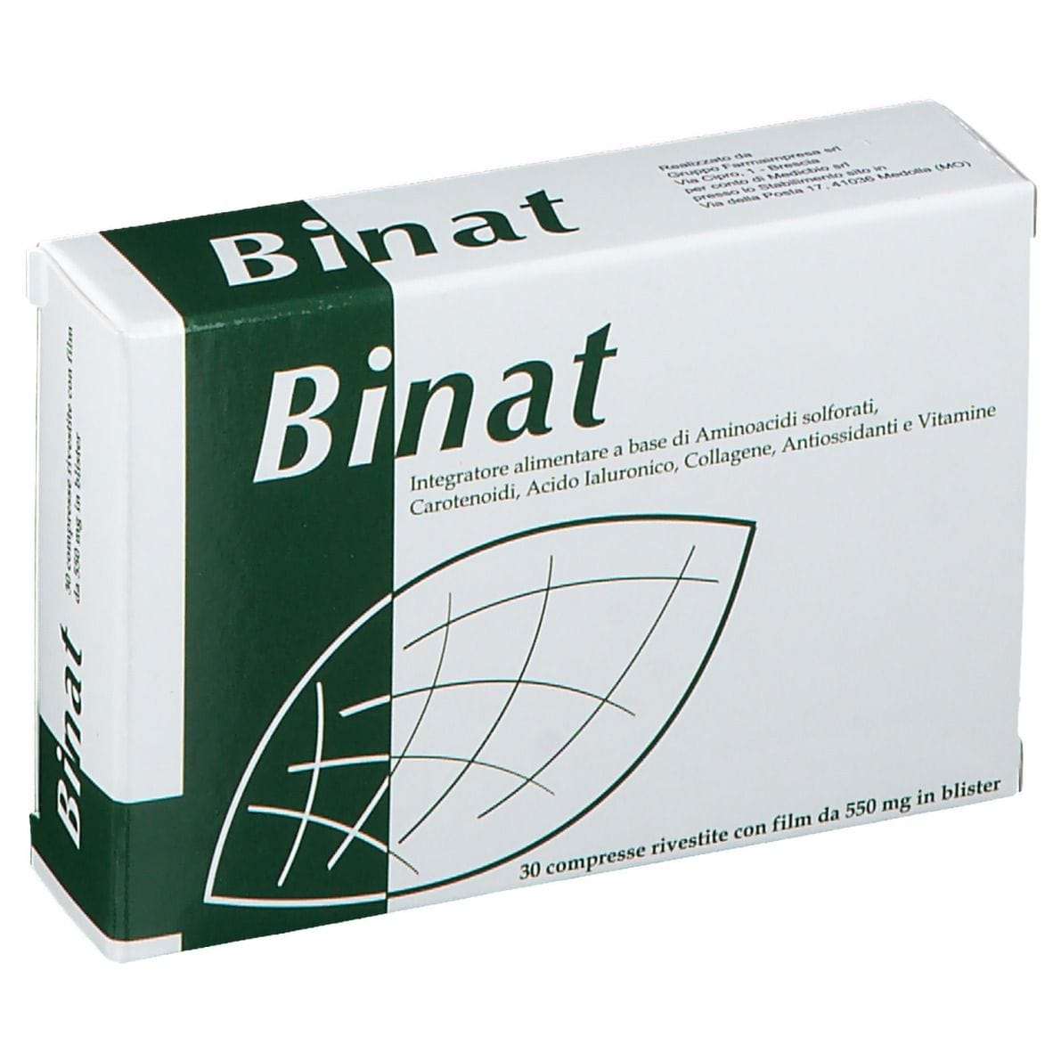 Integratore Binat per capelli, unghie e pelle, 30 compresse