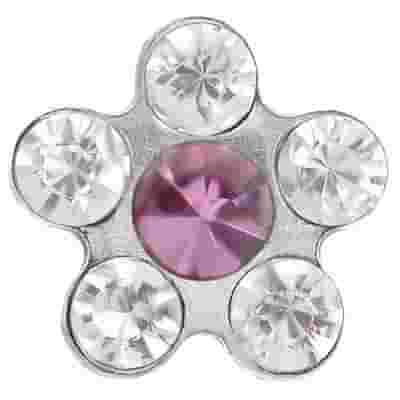 SYSTEM75 MARGHERITA CRISTALLO-ROSA 5MM ACCIAIO