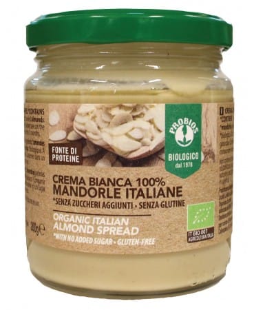 Crema di Mandorle Bianche Probios senza glutine, 200g