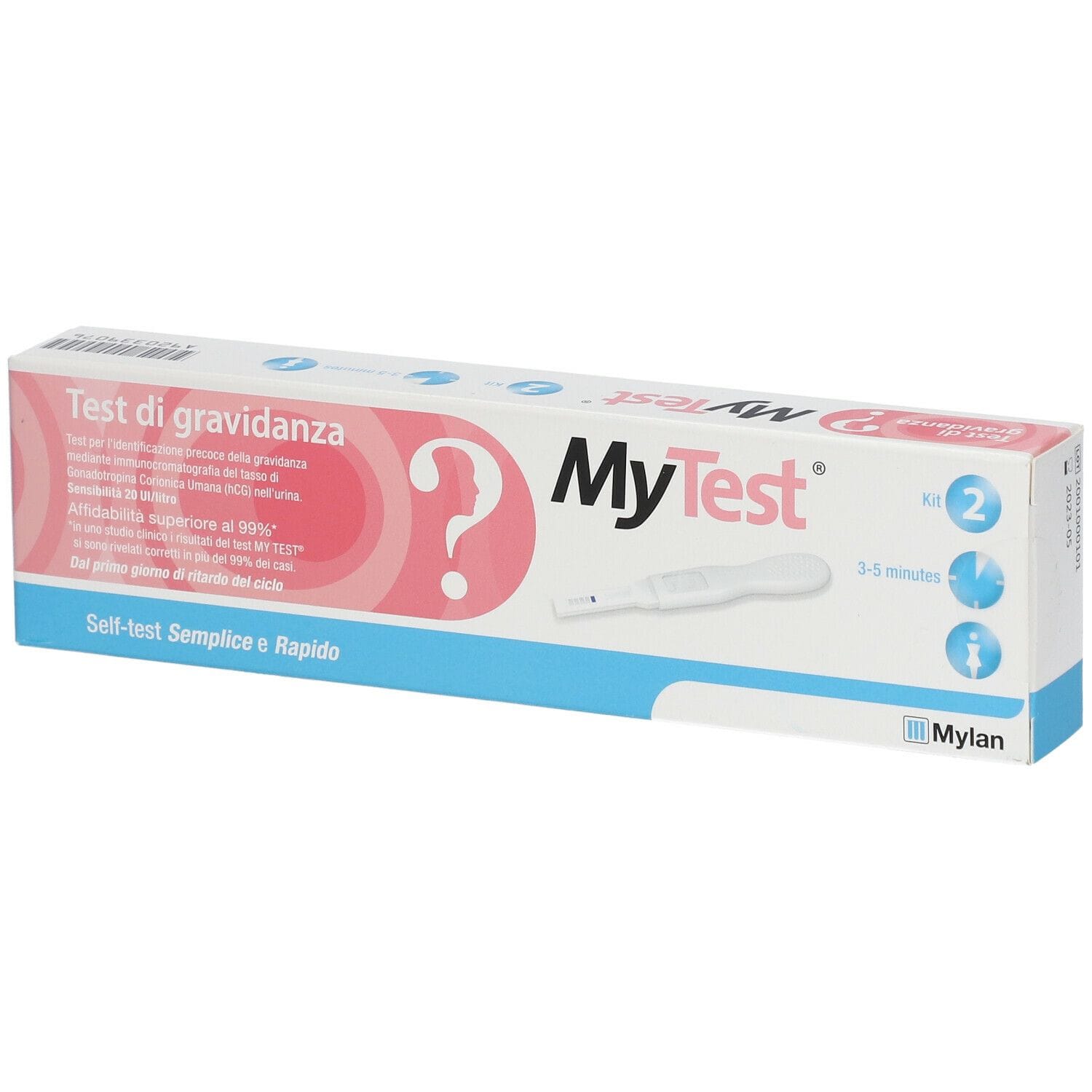 Test di Gravidanza Rapido MyTest HCG, 2 pezzi