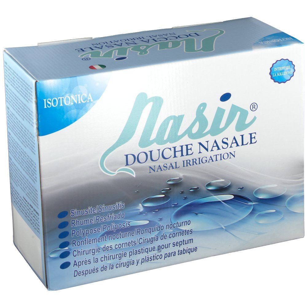 NASIR DOCCIA NASALE CON SOLUZIONE FISIOLOGICA ISOTONICA 10 SACCHE 250 ML + 1 BLISTER