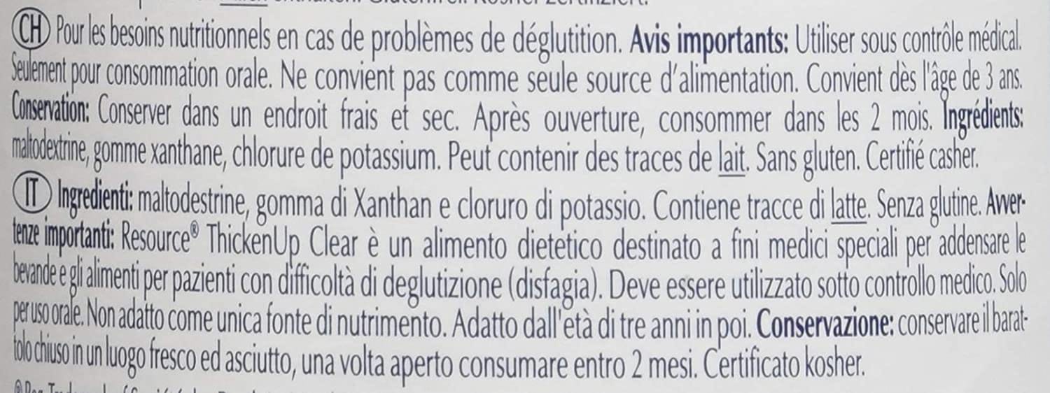RESOURCE THICKENUP CLEAR ADDENSANTE ISTANTANEO NEUTRO BARATTOLO 125 G