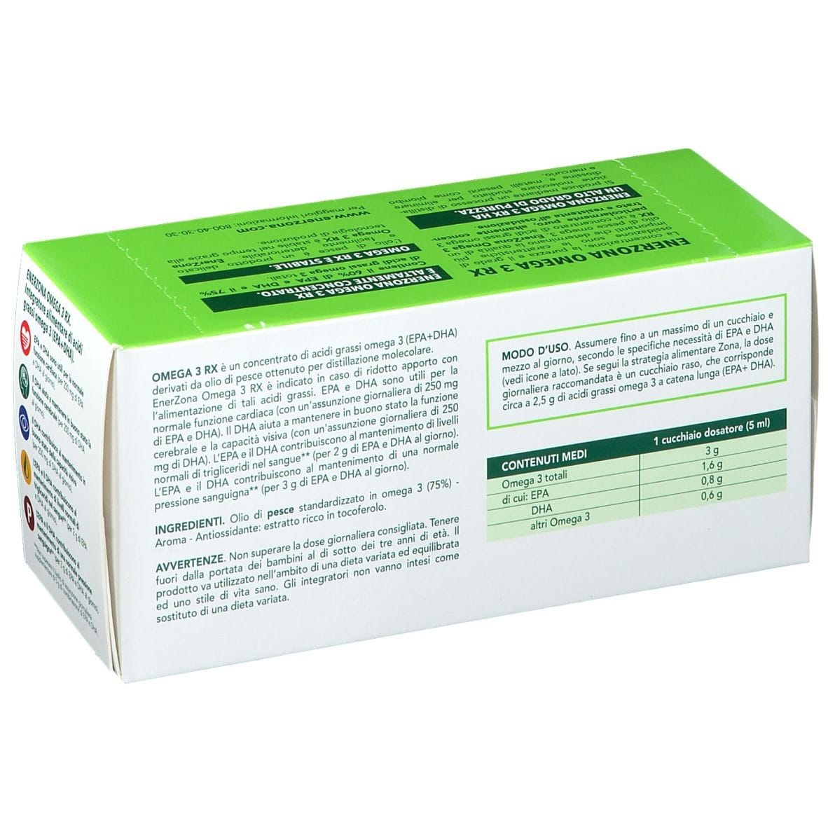 ENERZONA OMEGA 3 RX 5 FLACONI