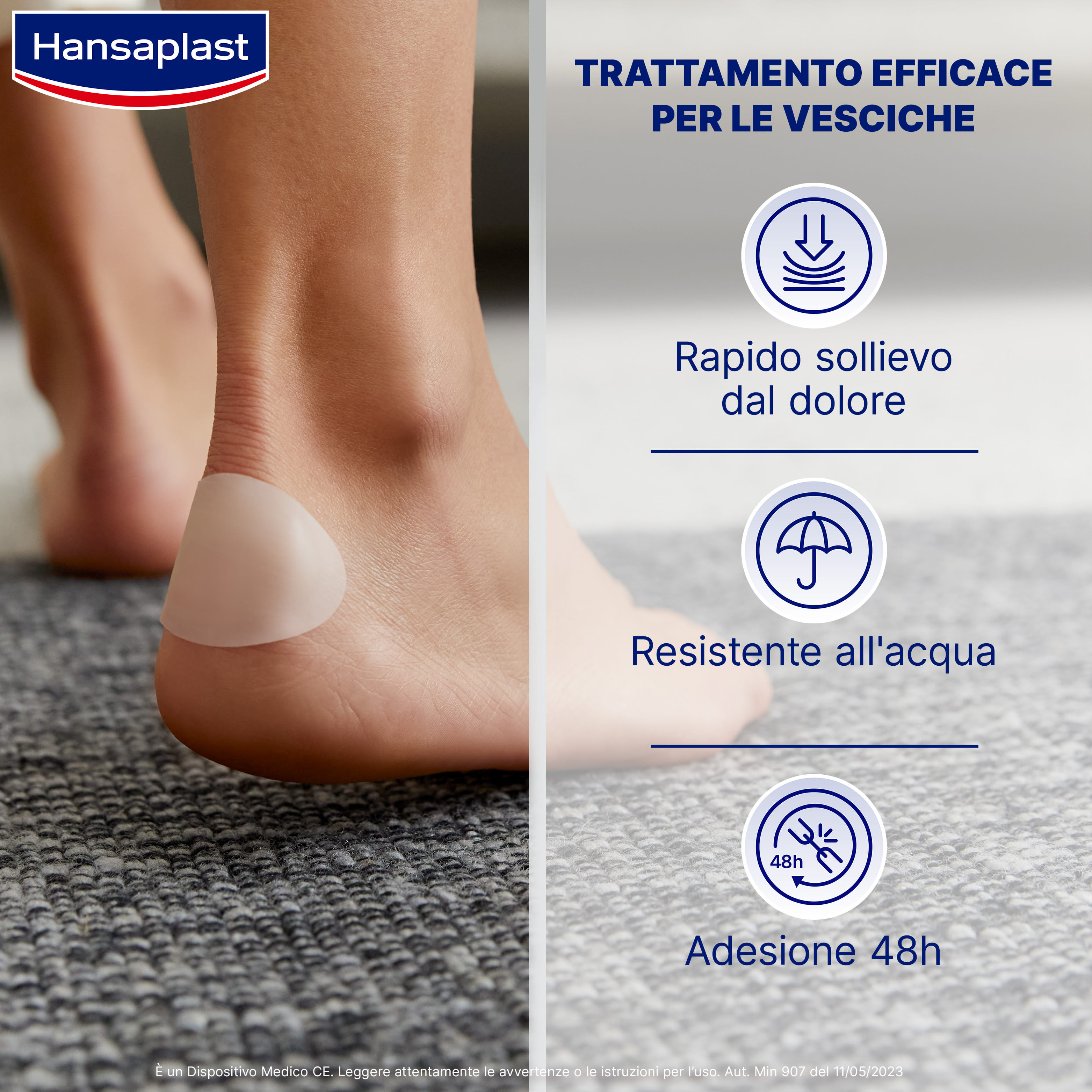 Cerotti per vesciche grandi Hansaplast, tecnologia idrocolloidale 5 pz