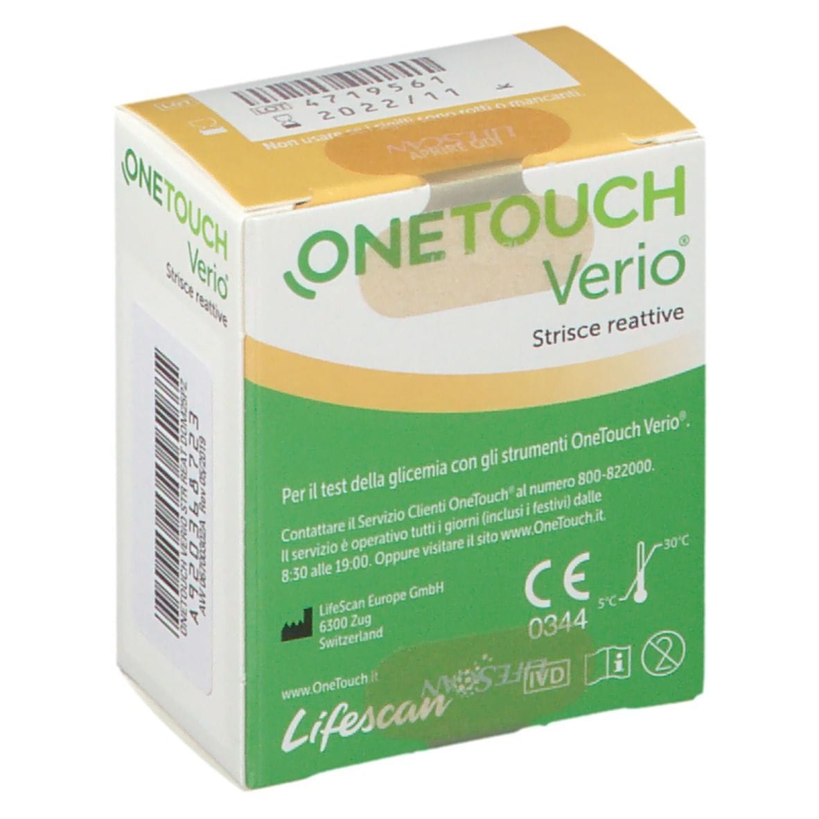 STRISCE MISURAZIONE GLICEMIA ONETOUCH VERIO 25 PEZZI