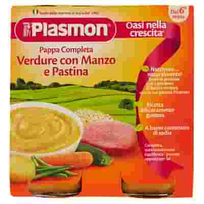 PLASMON OMOGENEIZZATO PAPPE MANZO VERDURA PASTINA 190 G X 2 PEZZI