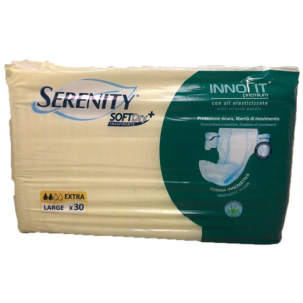 PANNOLONE PER INCONTINENZA SERENITY INNOFIT PREMIUM SOFTDRY+ EXTRA L 30 PEZZI