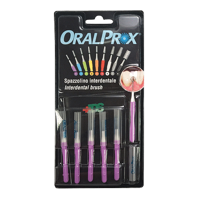 ORALPROX BLISTER DA 6 SPAZZOLINI INTERDENTALI MISURA 0 COLORE VIOLA