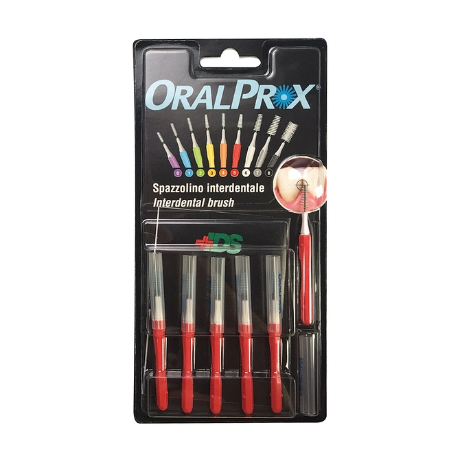Oralprox Blister Da 6 Spazzolini Interdentali Misura 5 Colore Rosso