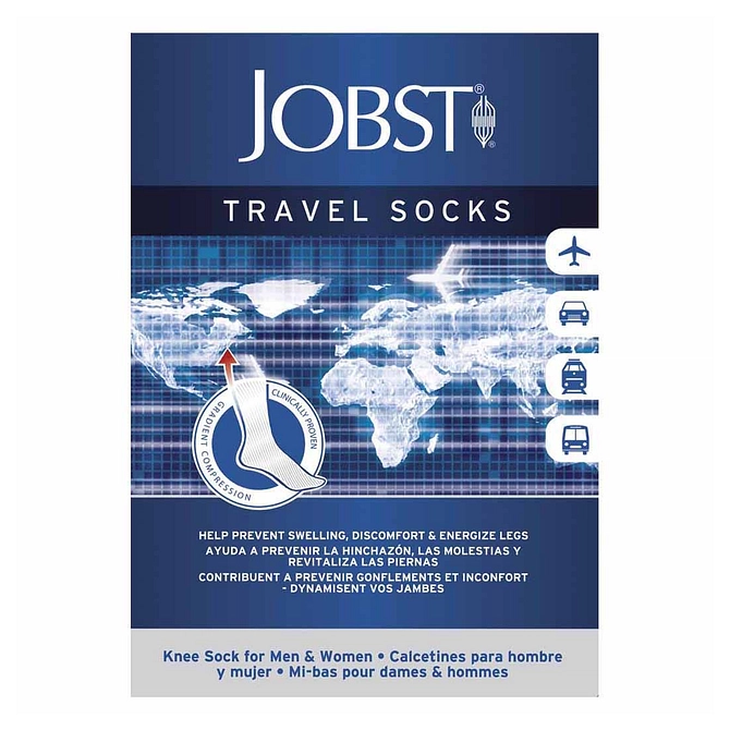 Calza Compressiva Jobst Travel Socks 15 20 Mmhg Gambaletto Blu Extra Small Articolo 788440000601