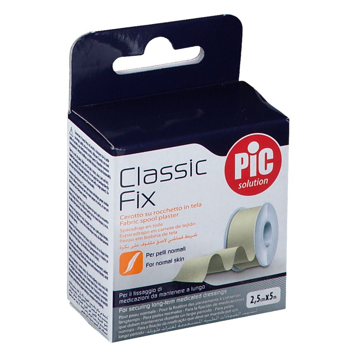 Cerotto in rocchetto PIC Classic Fix White tela 2,5x500cm