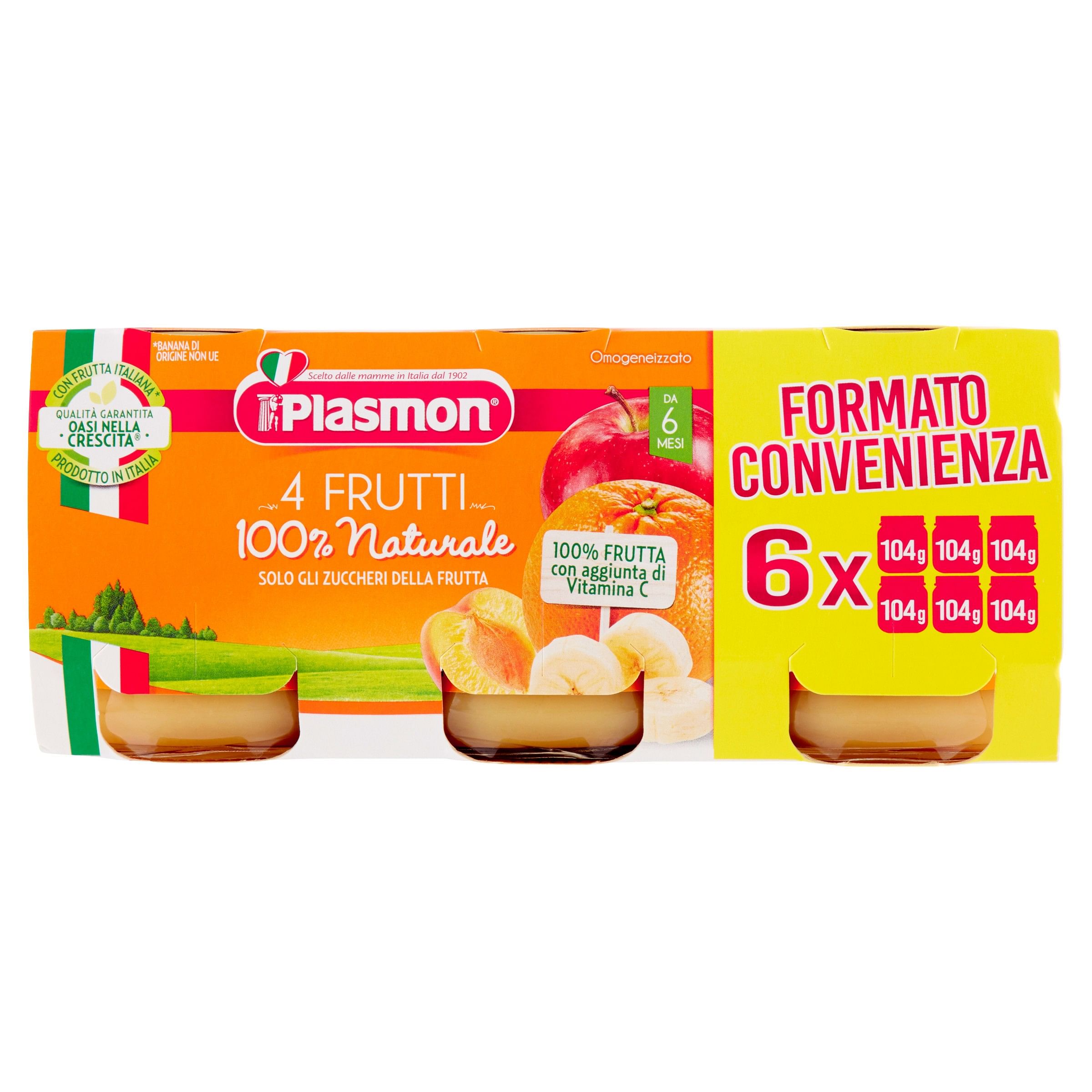 Plasmon Omogeneizzato 4 Frutti 6 X 104 G