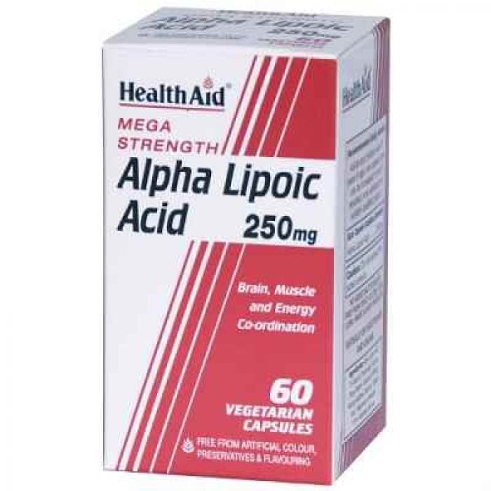 Integratore Acido Alfa Lipoico HealthAid 250mg, 60 capsule