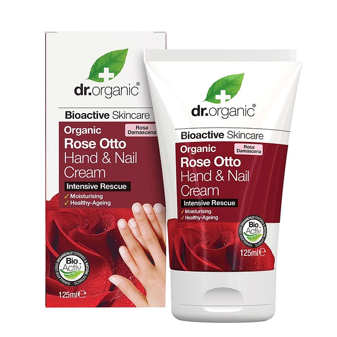 Dr Organic Rose Otto Rosa Hand Nail Cream Crema Mani 125 Ml
