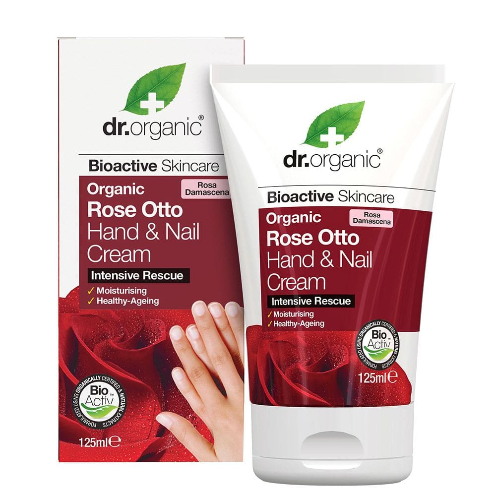 Crema Mani Dr Organic Rose Otto con Aloe e Vitamina E, 125ml