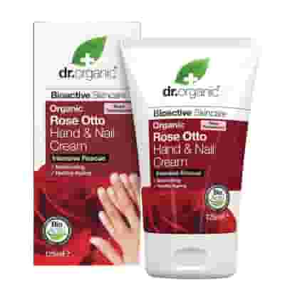 Crema Mani Dr Organic Rose Otto con Aloe e Vitamina E, 125ml