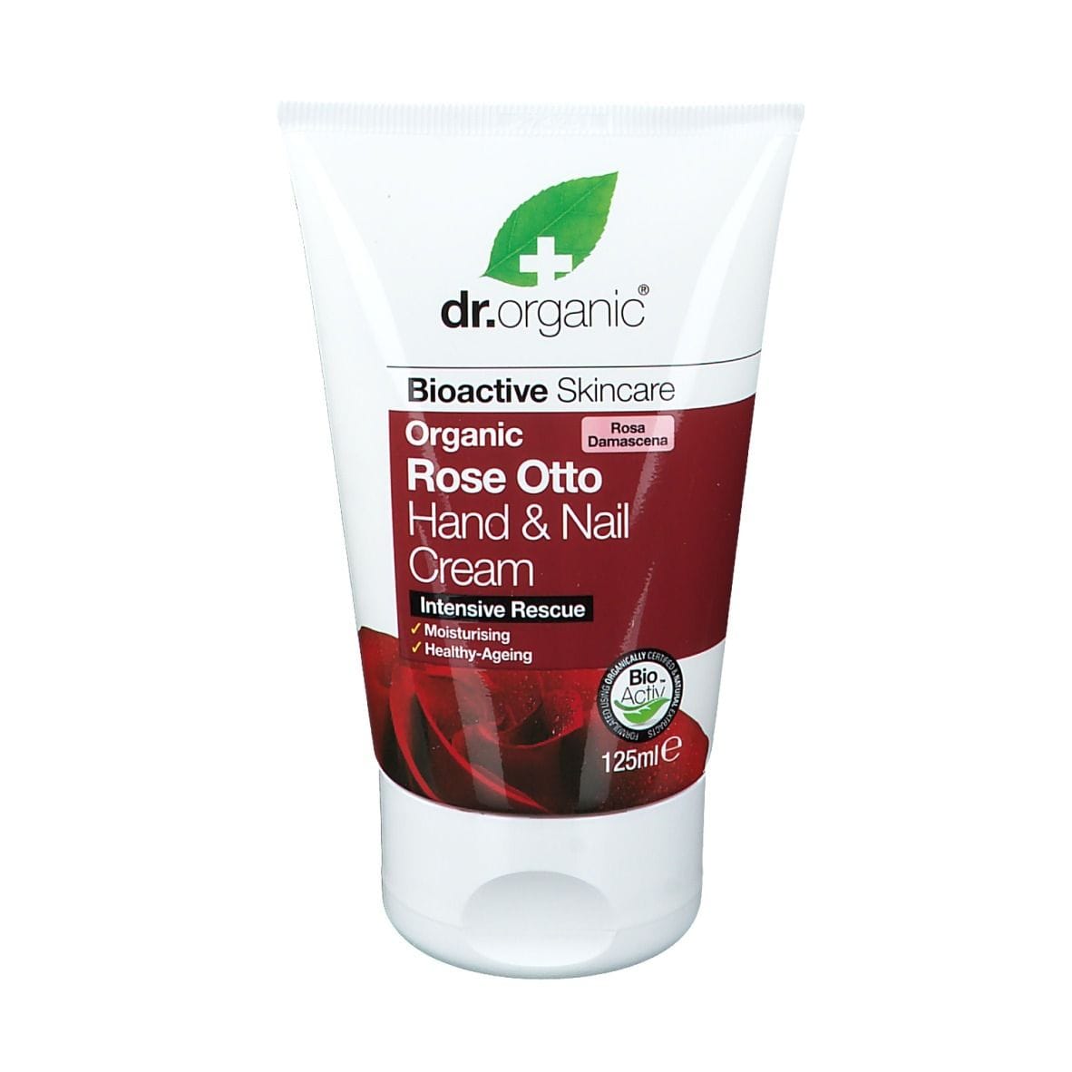 Crema Mani Dr Organic Rose Otto con Aloe e Vitamina E, 125ml