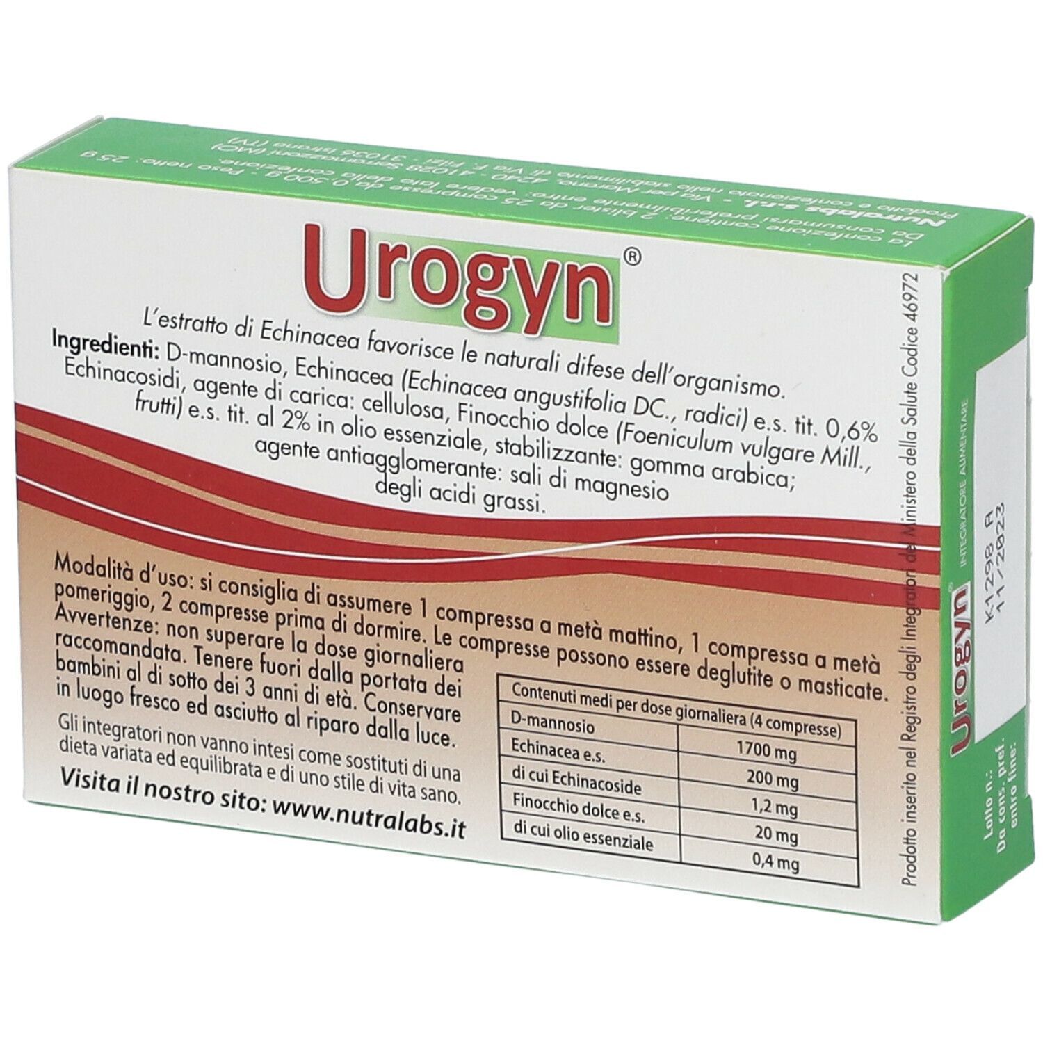 UROGYN 50 COMPRESSE 500 MG
