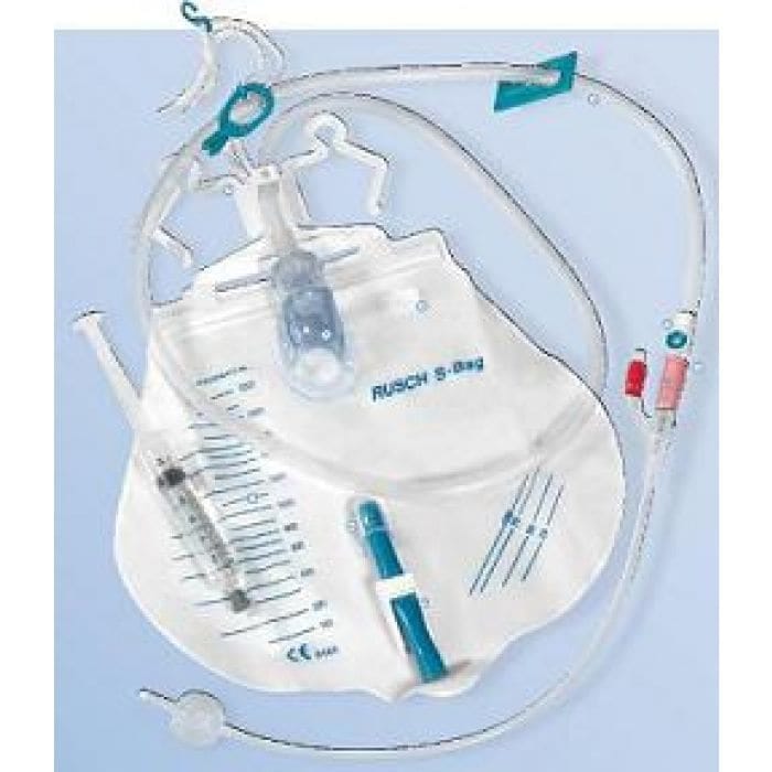 CATETERE IN SILICONE SCANALATO PROFILCATH PRECONNESSO CH16 LUNGHEZZA 40CM + SACCA DI DRENAGGIO DA 2000ML GRADUATA CON TUBO DI SCARICO ELASTICO E CHIUSURA A MORSETTO