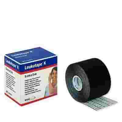 BENDA ADESIVA LEUKOTAPE K PER TAPING FISIOTERAPICO LARGHEZZA 5 CM LUNGHEZZA 5 M COLORE NERO IN ROTOLO