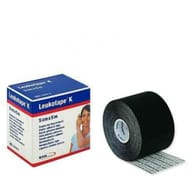 Nastro Leukotape K per taping fisioterapico, nero 5cm x 5m