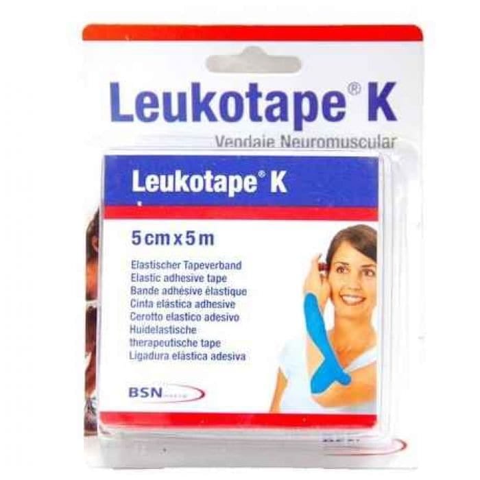 Nastro Leukotape K per taping fisioterapico, azzurro 5cm x 5m