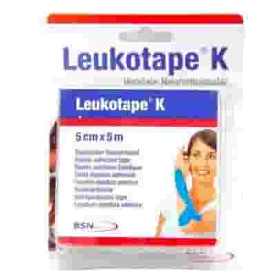 Nastro Leukotape K per taping fisioterapico, azzurro 5cm x 5m