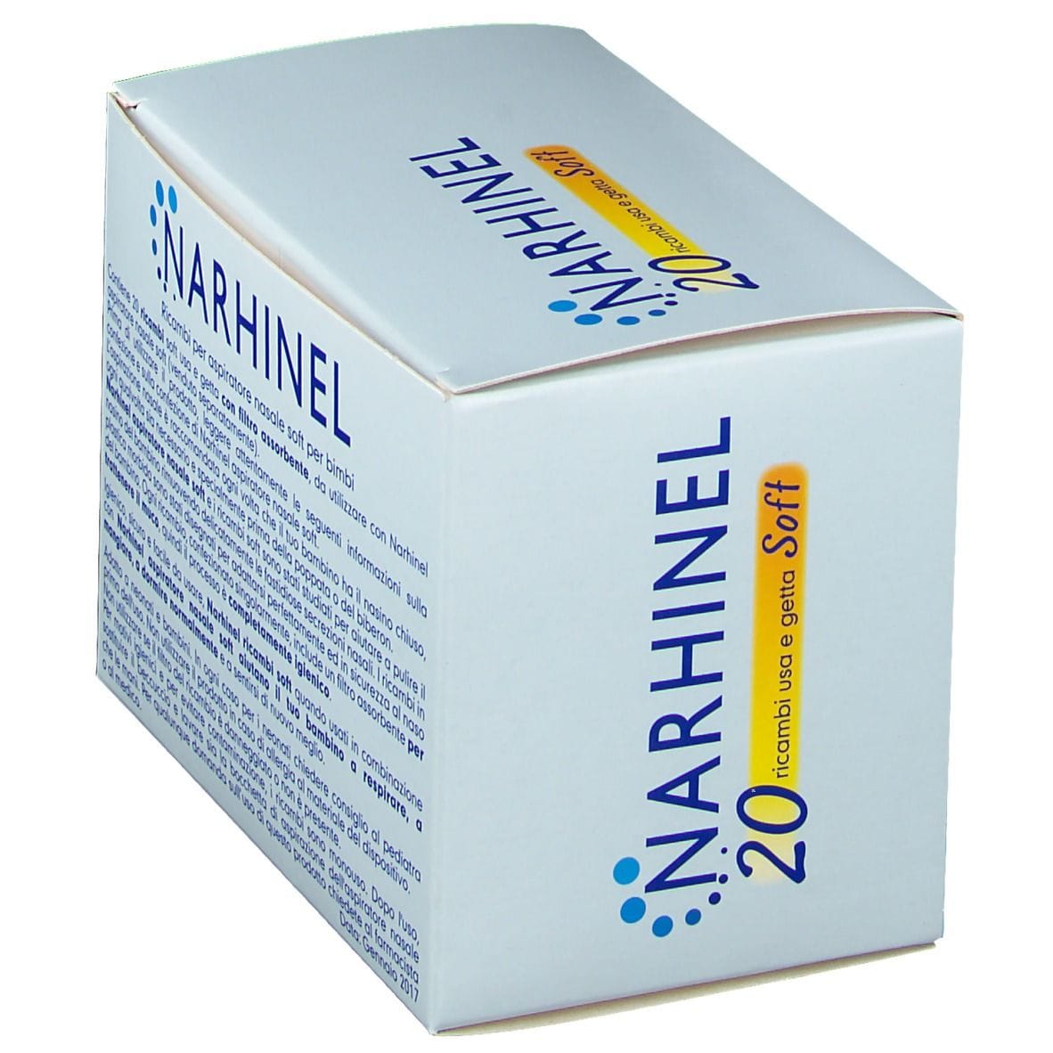 RICARICA USA E GETTA PER ASPIRATORE NASALE NARHINEL 20 PEZZIUSA E GETTA SOFT