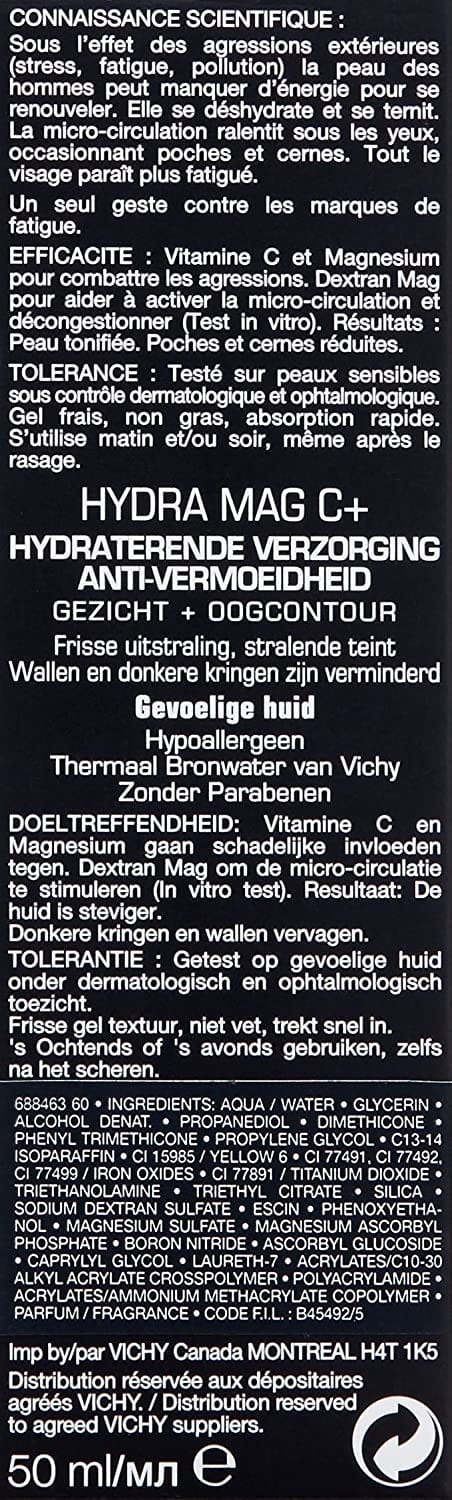 VICHY HOMME HYDRA MAG C 50 ML