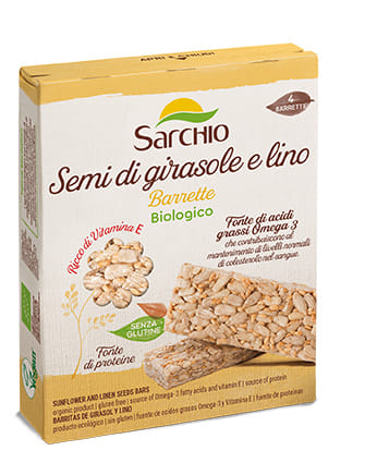 Barrette Sarchio Semi di Girasole e Lino, senza glutine 4x20g