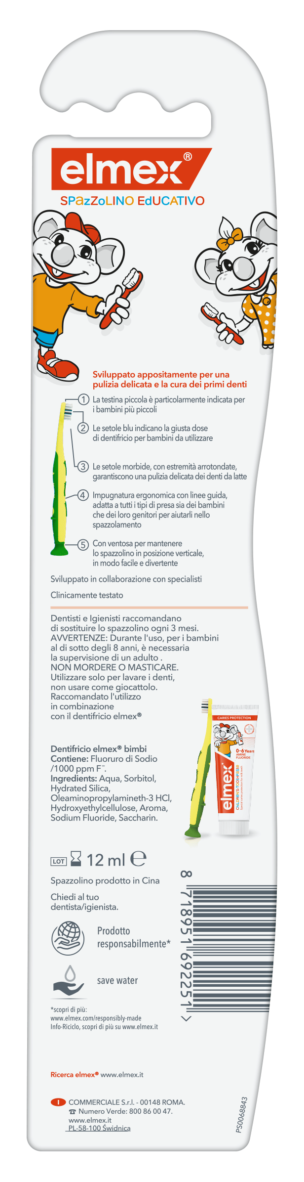 ELMEX SPAZZOLINO BIMBI EDUCATIVO NEW 0-3 ANNI