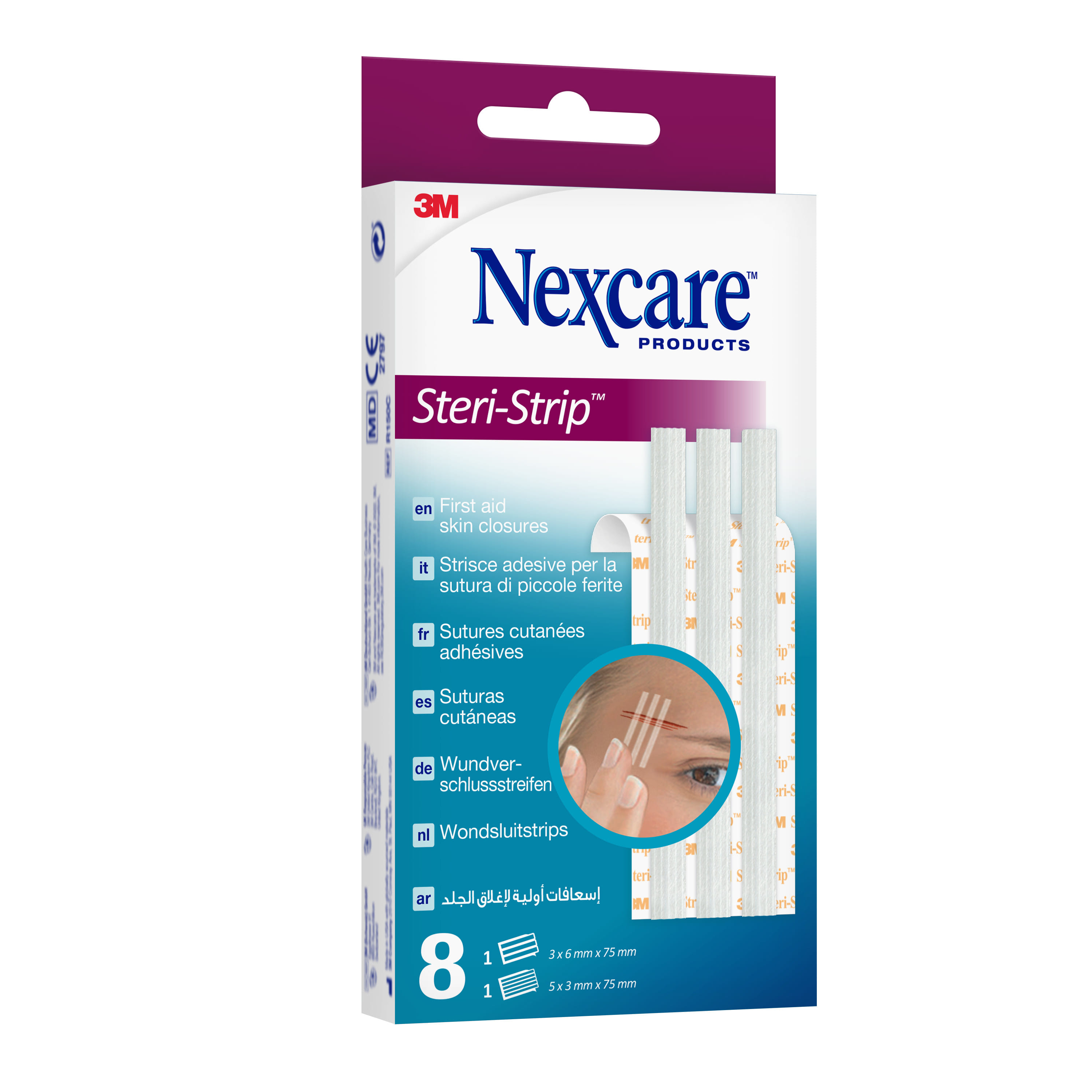 Cerotto sutura Nexcare Steri-Strip 6x75mm e 3x75mm