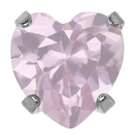 SYSTEM75 TIFFANY CUORE ROSA 5X5MM ACCIAIO