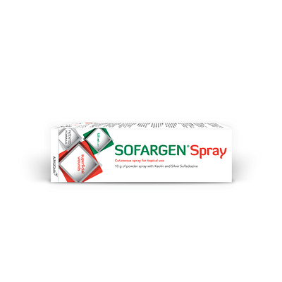 MEDICAZIONE IN POLVERE SPRAY CON CAOLINO E ARGENTO SULFADIAZINA 1% SOFARGEN SPRAY 10 G BOMBOLETTA PRESSURIZZATA 125 ML