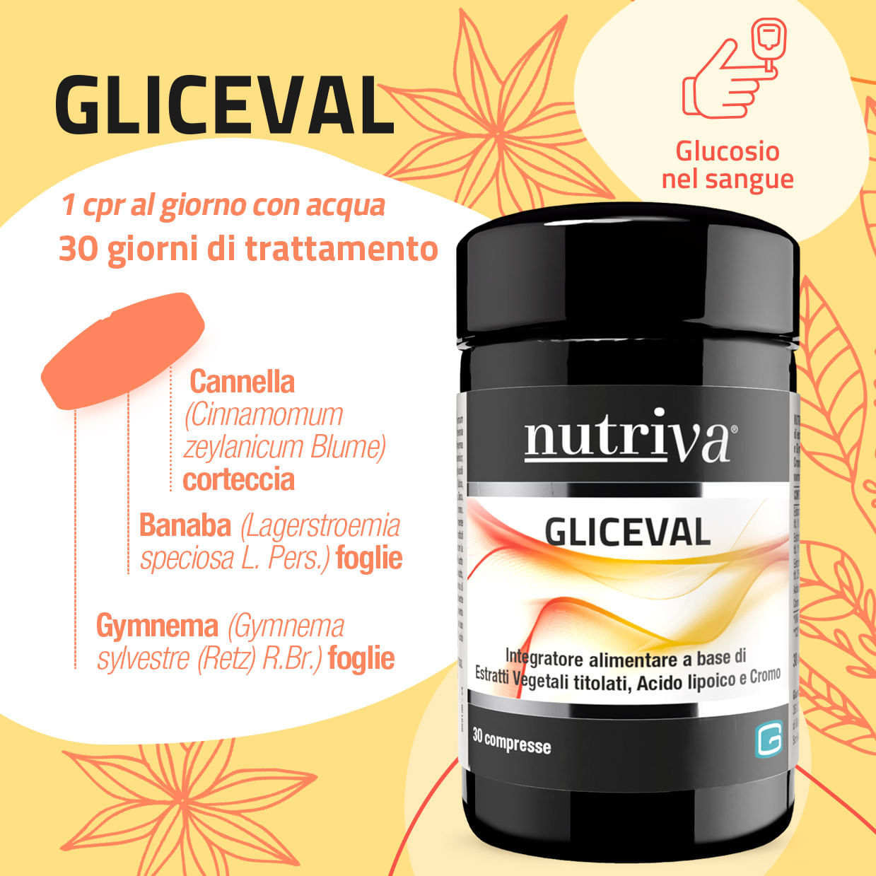 NUTRIVA GLICEVAL 30 COMPRESSE