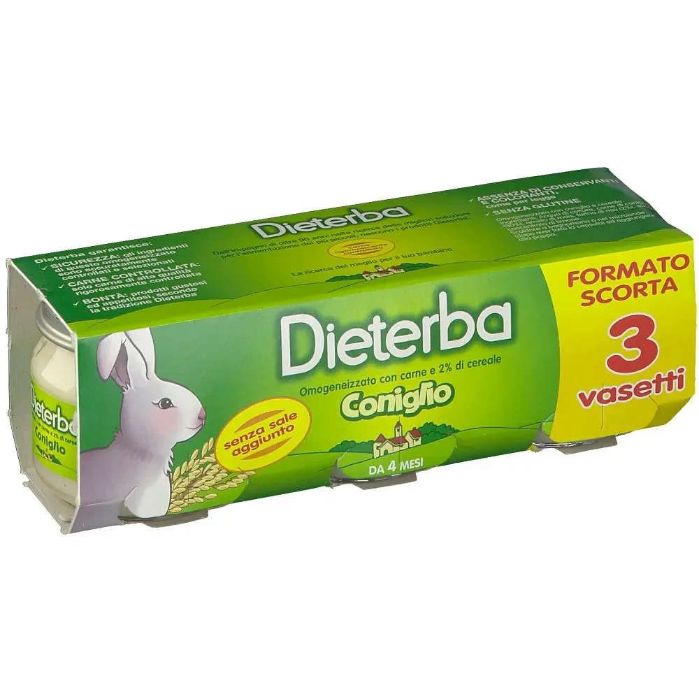 Dieterba Omogeneizzato Coniglio 3 Pezzi 80 G