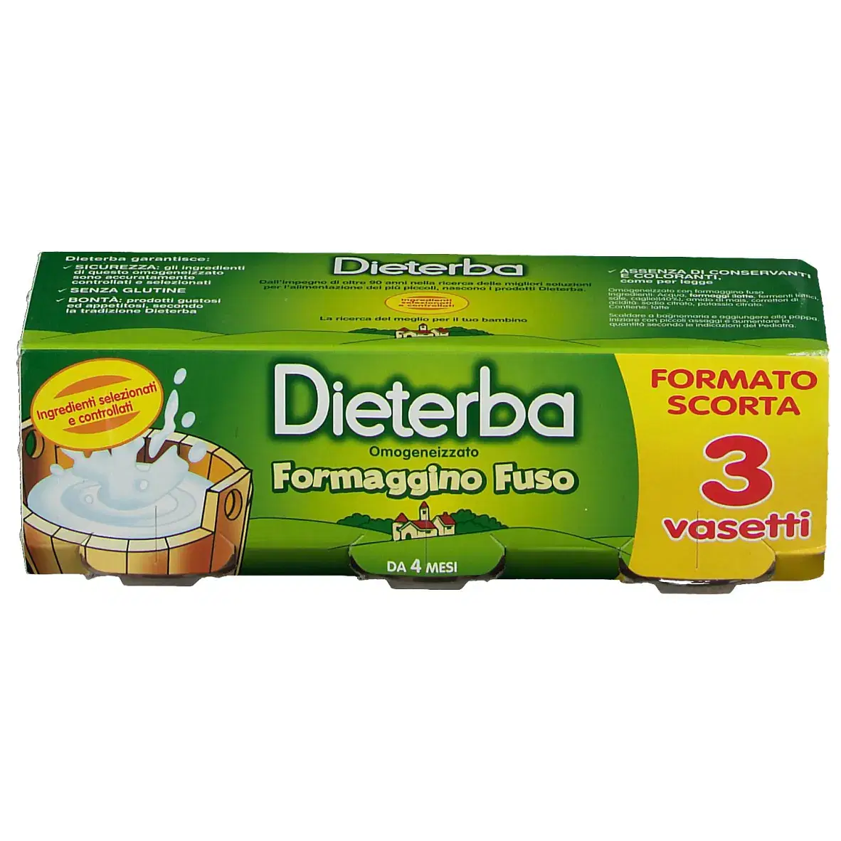 Dieterba Omogeneizzato Formaggino 3 Pezzi 80 G